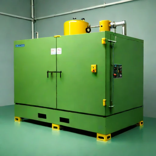A martensitic-quench tempering furnace, photographed against a plain background