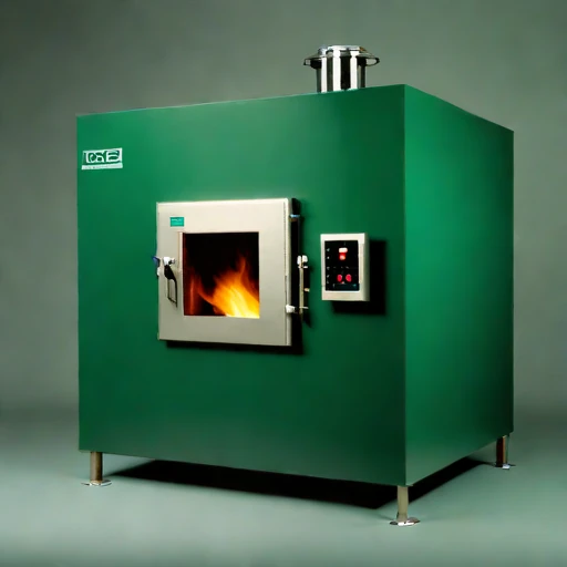 A martensitic-quench tempering furnace, photographed against a plain background