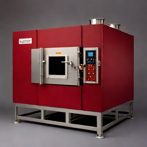 A martensitic-quench tempering furnace, photographed against a plain background