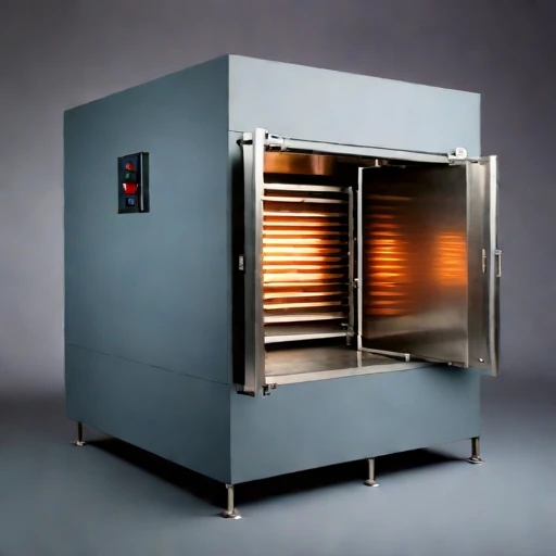 A martensitic-quench tempering furnace, photographed against a plain background
