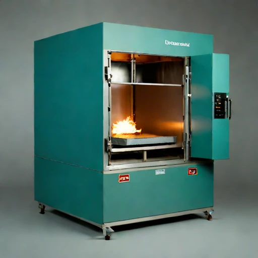 A martensitic-quench tempering furnace, photographed against a plain background