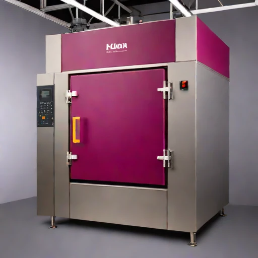 A martensitic-quench tempering furnace, photographed against a plain background