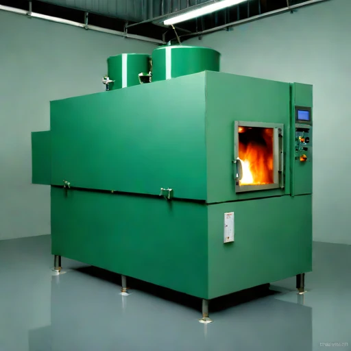 A martensitic-quench tempering furnace, photographed against a plain background
