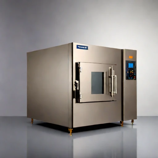A martensitic-quench tempering furnace, photographed against a plain background