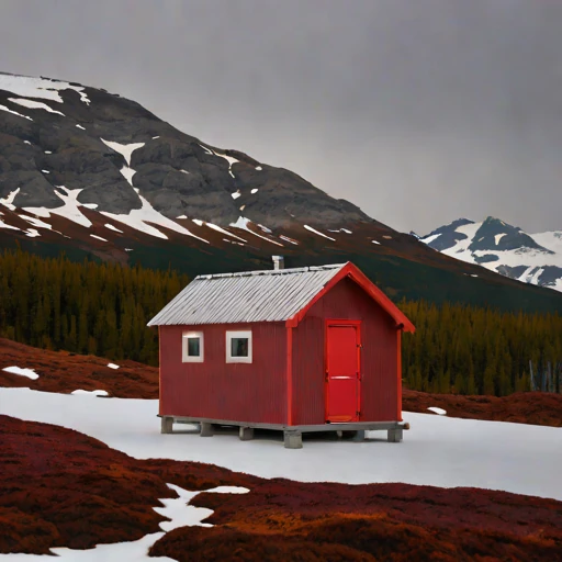 A nunatak expedition refuge, photographed against a plain background