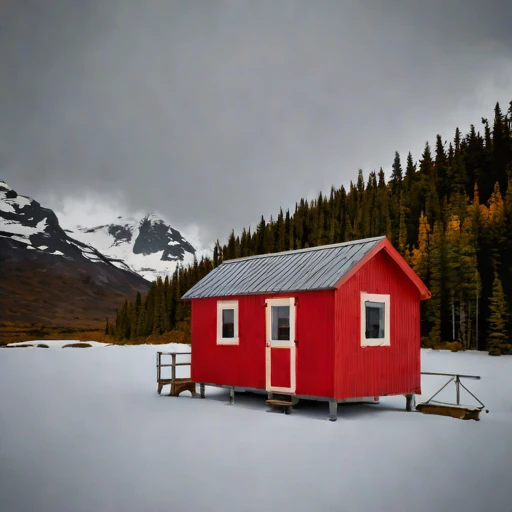 A nunatak expedition refuge, photographed against a plain background