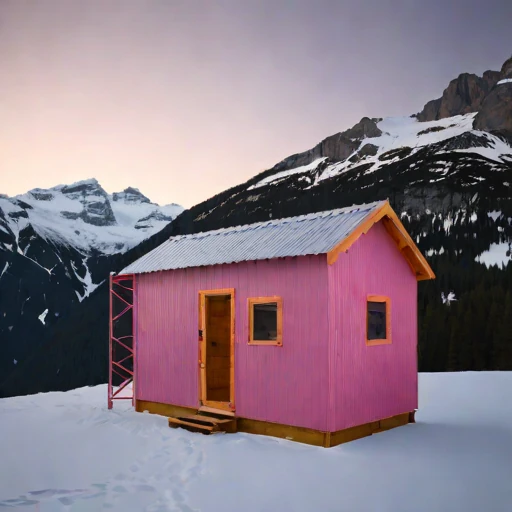A neve-line climbing refuge, photographed against a plain background