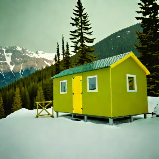 A neve-line climbing refuge, photographed against a plain background
