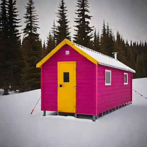 A neve-line climbing refuge, photographed against a plain background