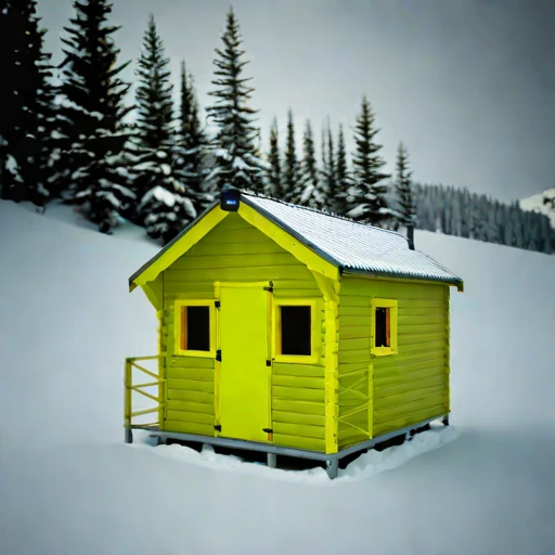 A neve-line climbing refuge, photographed against a plain background
