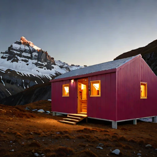 A neve-line climbing refuge, photographed against a plain background