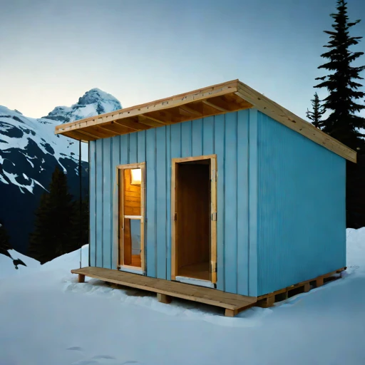 A neve-line climbing refuge, photographed against a plain background
