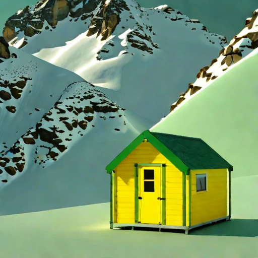 A neve-line climbing refuge, photographed against a plain background