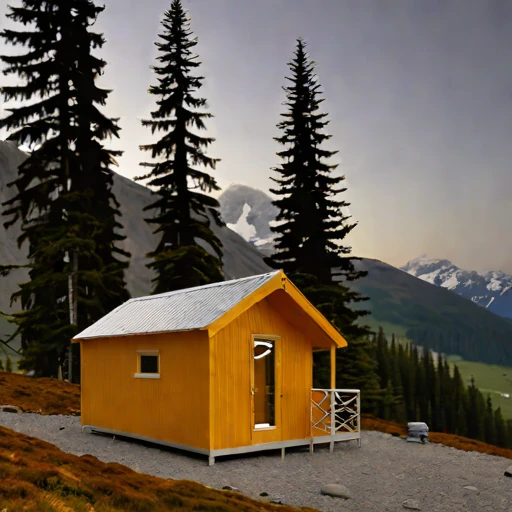 A neve-line climbing refuge, photographed against a plain background