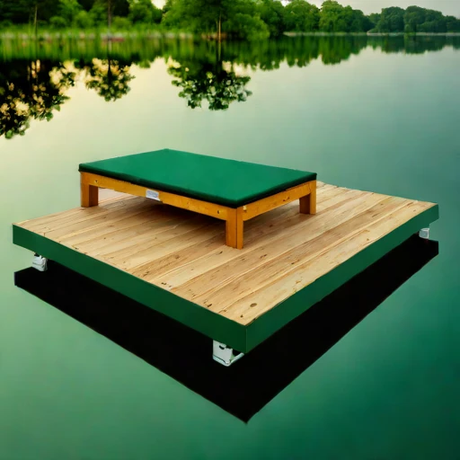 An oxbow-lake retreat deck, photographed against a plain background