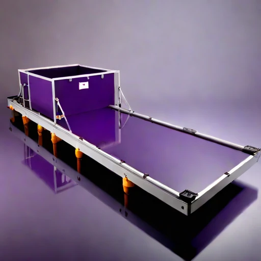 A prodelta-anchored sampling barge, photographed against a plain background