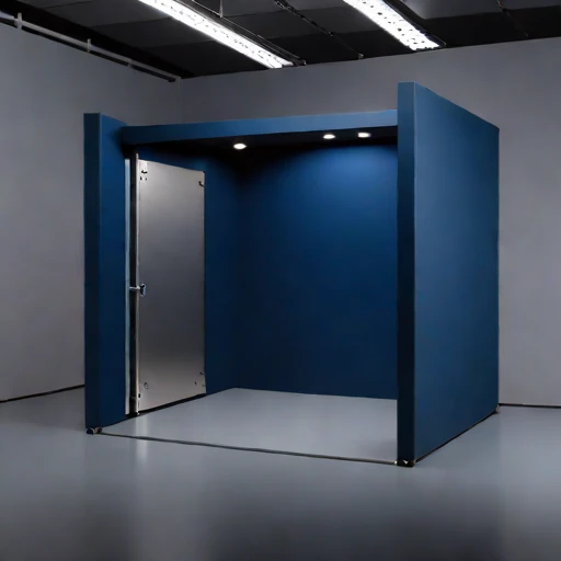 A phononic-crystal damping hall, photographed against a plain background