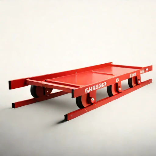 A playa-crust flotation skid, photographed against a plain background