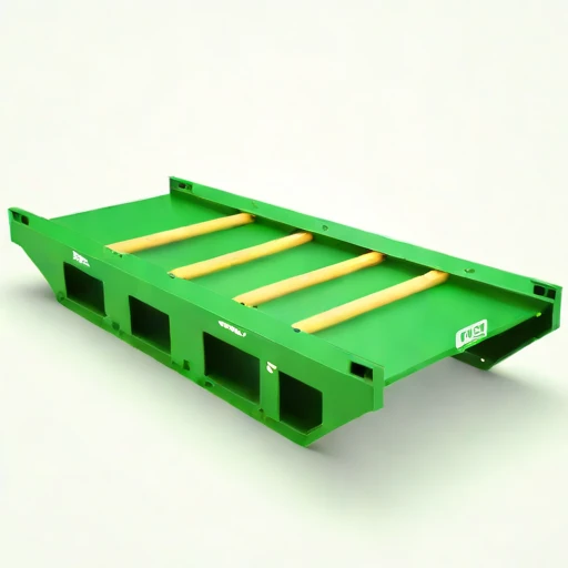 A playa-crust flotation skid, photographed against a plain background