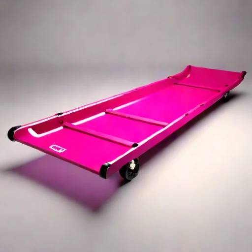 A playa-crust flotation skid, photographed against a plain background