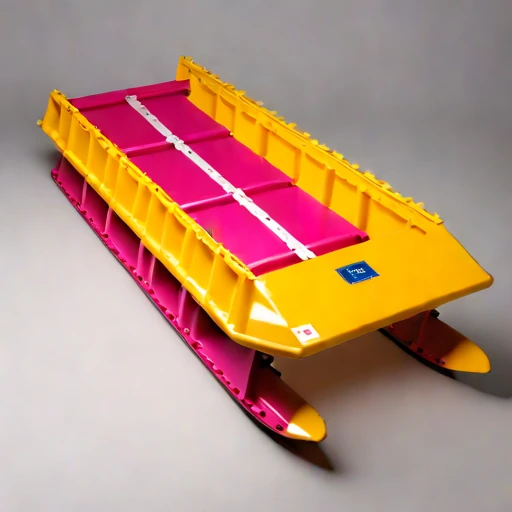 A playa-crust flotation skid, photographed against a plain background