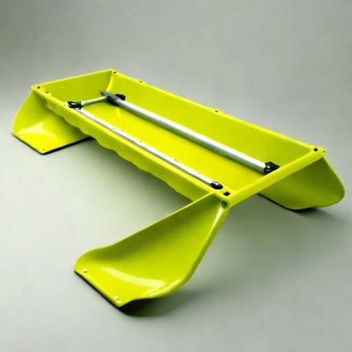A playa-crust flotation skid, photographed against a plain background