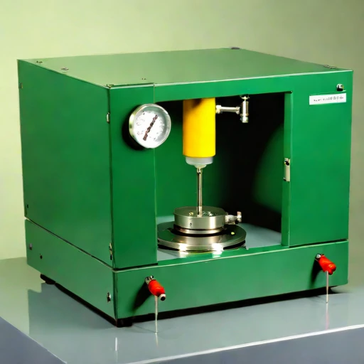 A poroelastic-core permeability rig, photographed against a plain background