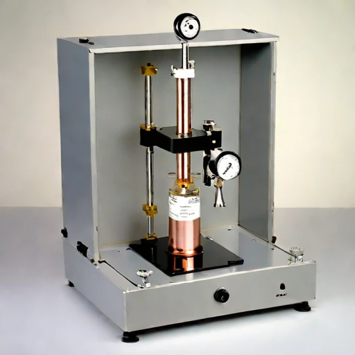 A poroelastic-core permeability rig, photographed against a plain background