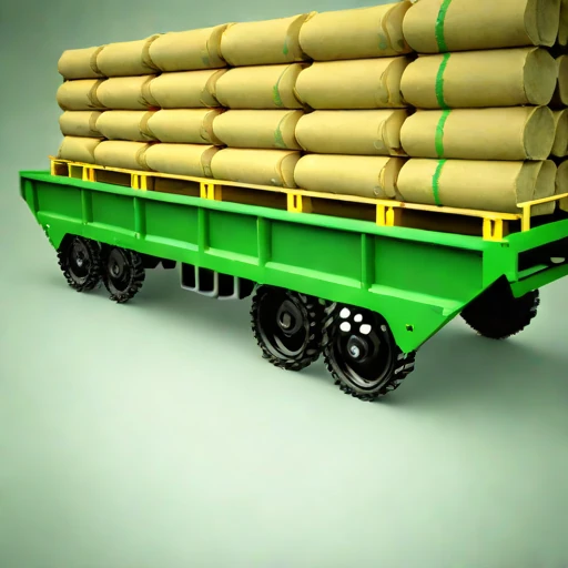 A permafrost-foundation pile carrier, photographed against a plain background