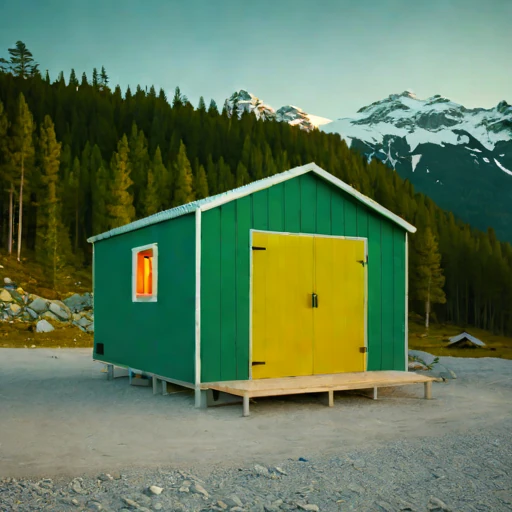 A polje-floor trekking hostel, photographed against a plain background