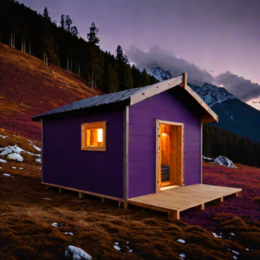 A polje-floor trekking hostel, photographed against a plain background