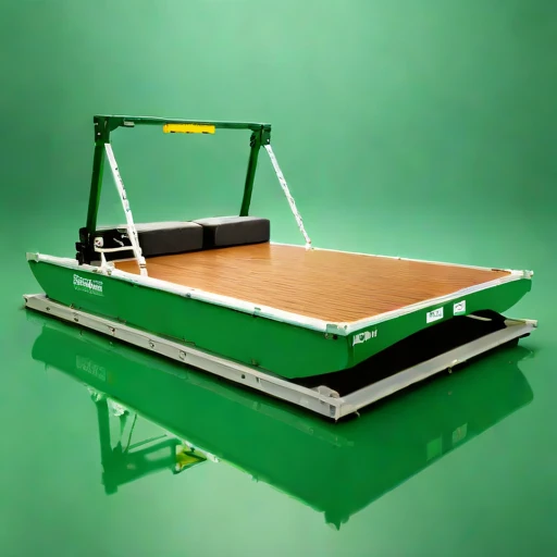 A proglacial-lake camp barge, photographed against a plain background