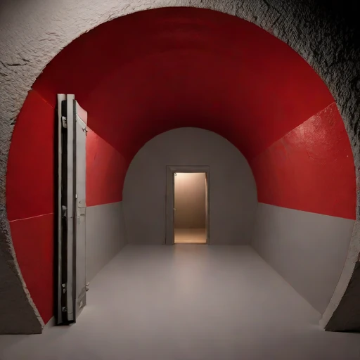 A rock-bolted rehearsal cell, photographed against a plain background