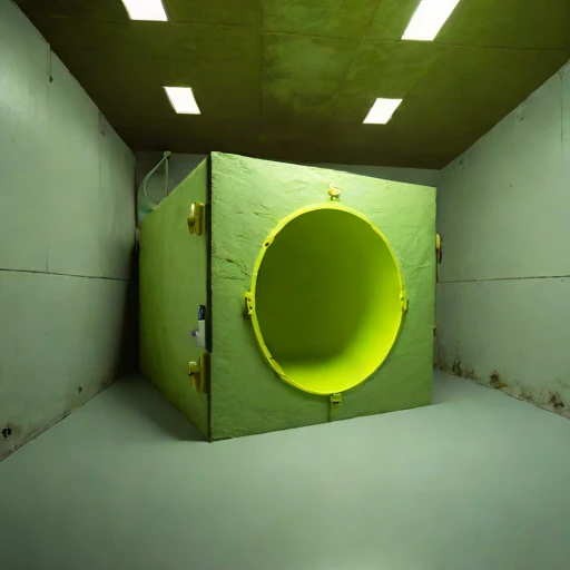 A rock-bolted rehearsal cell, photographed against a plain background