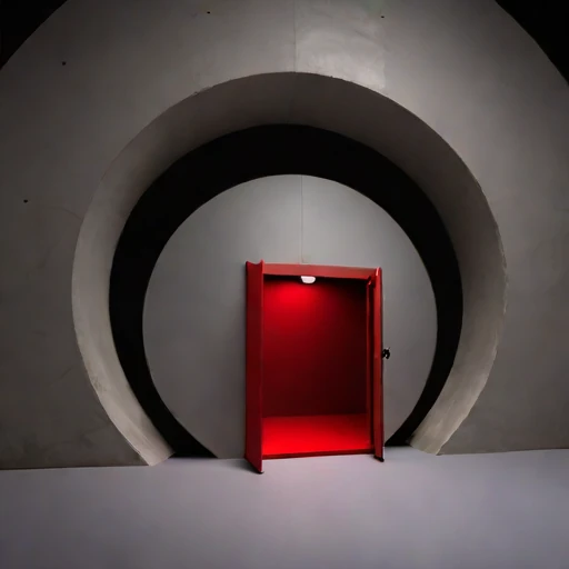 A rock-bolted rehearsal cell, photographed against a plain background