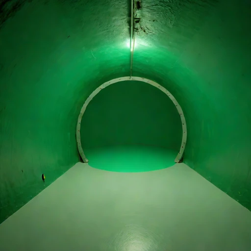A rock-bolted rehearsal cell, photographed against a plain background