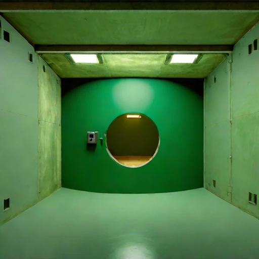 A rock-bolted rehearsal cell, photographed against a plain background