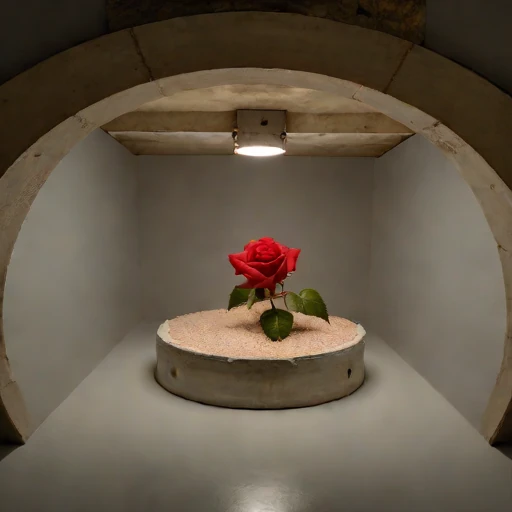 A rock-bolted rehearsal cell, photographed against a plain background