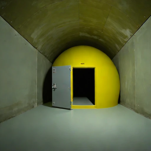 A rock-bolted rehearsal cell, photographed against a plain background