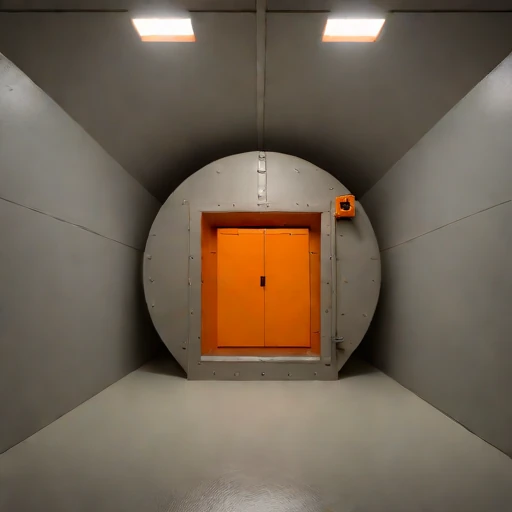 A rock-bolted rehearsal cell, photographed against a plain background
