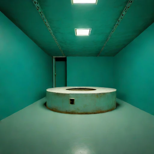 A rock-bolted rehearsal cell, photographed against a plain background