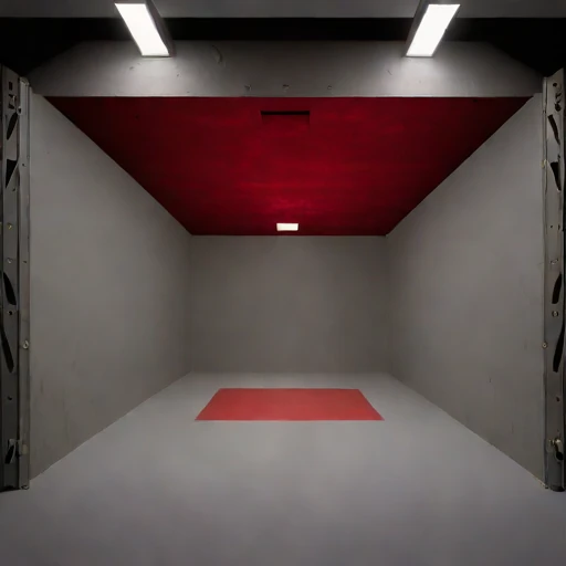 A rock-bolted rehearsal cell, photographed against a plain background