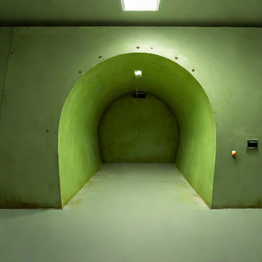A rock-bolted rehearsal cell, photographed against a plain background
