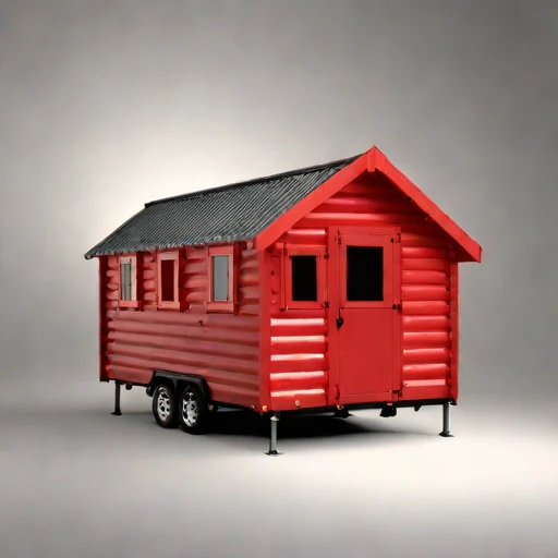 A rebound-zone survey cabin, photographed against a plain background