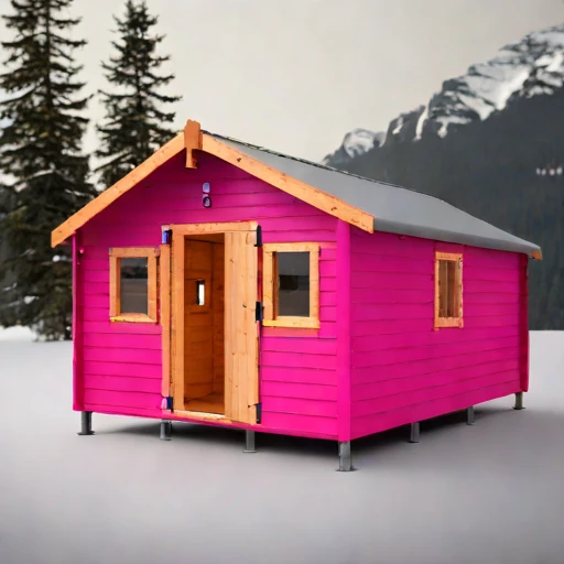 A rebound-zone survey cabin, photographed against a plain background