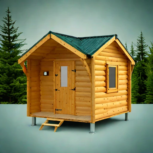 A rebound-zone survey cabin, photographed against a plain background