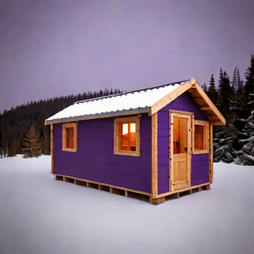 A rebound-zone survey cabin, photographed against a plain background