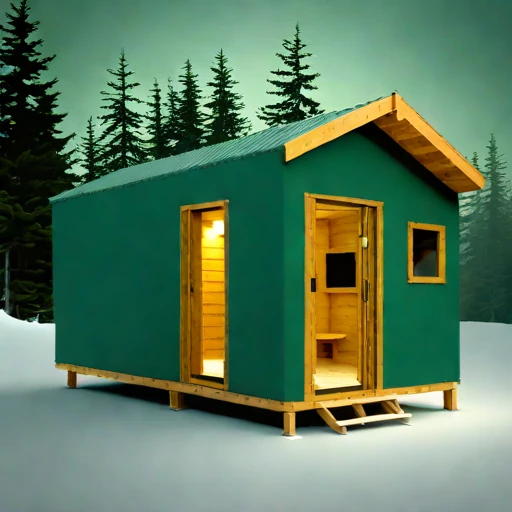 A rebound-zone survey cabin, photographed against a plain background