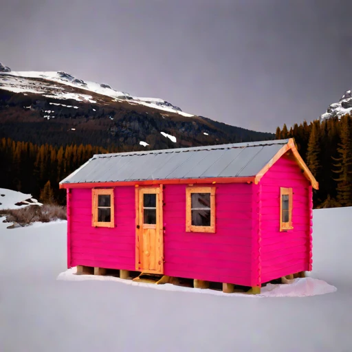 A rebound-zone survey cabin, photographed against a plain background