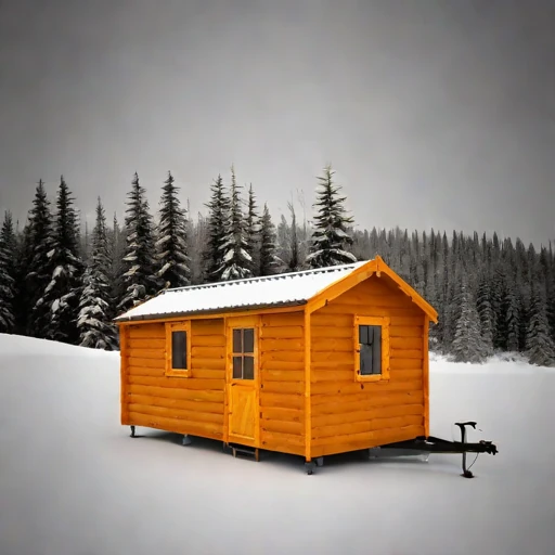 A rebound-zone survey cabin, photographed against a plain background